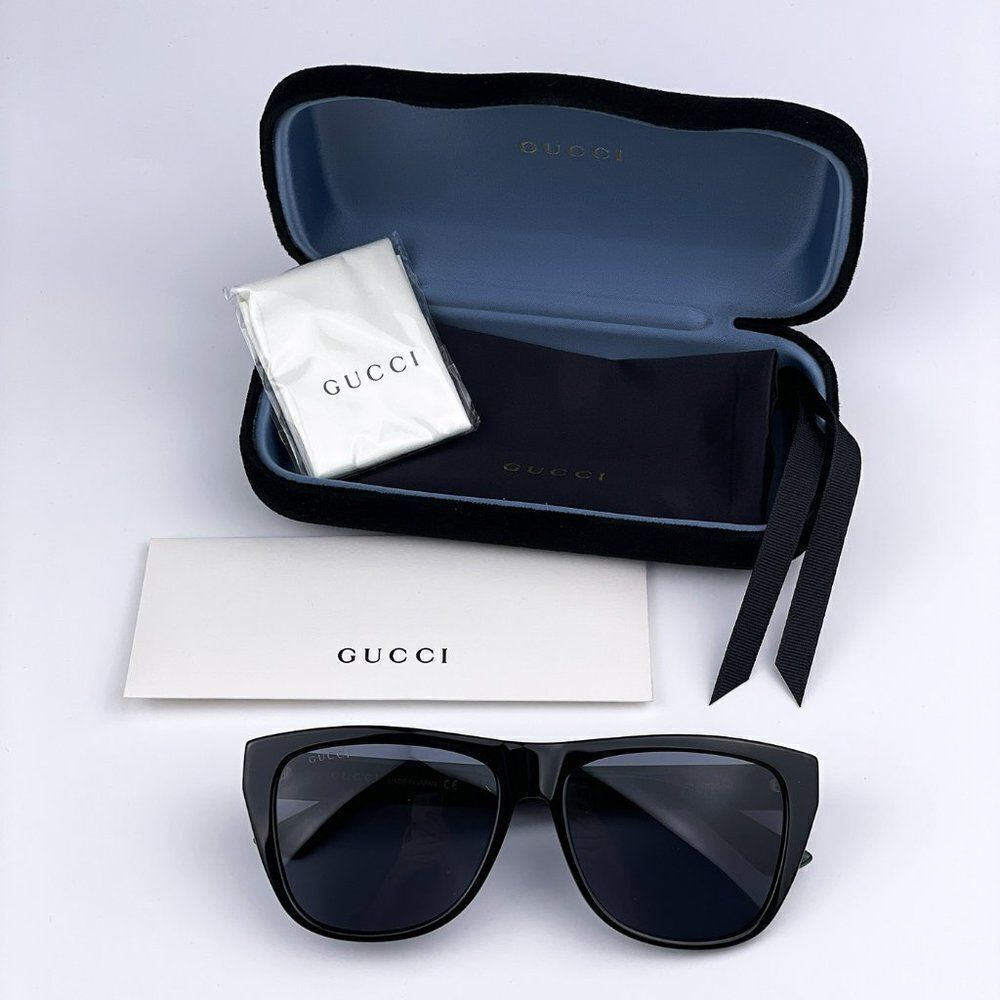 NEW GUCCI GG0926S 001 Black Green Gray Square Men Sunglasses - Picture 11 of 14